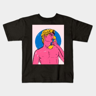 David is Calling.. Statue Pop Art Bold Colors Kids T-Shirt